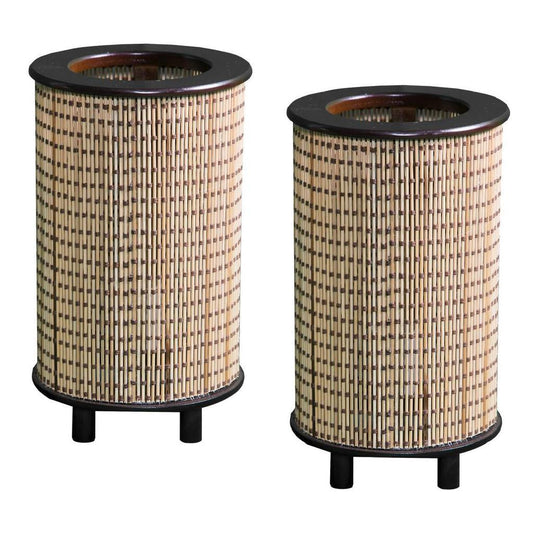 Pair of Japanese Bamboo Lamps